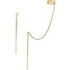 Elli Orecchini Donne Clip per Orecchio Catena placchetta pull through in argento sterlino 925