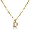 GD GOOD.designs Catena di lettere d'oro da donna I Collana placcata in oro 18 carati con iniziali in zirconi I Catena di lettere d'oro in acciaio inossidabile (D)