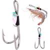 BOXOB 15pz Set di ami per Gamberi Vivi, Ami da Pesca Doppi in Acciaio ad Alto Tenore Carbonio Ami Gamberetti Esche Gamberetti d'Acqua Dolce e Salata Esche per Spigole Carpe e Pesci Gatto