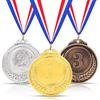 Styquenzer Medaglie in bronzo oro argento per premi, 3 pezzi, medaglie in metallo per vincitori, medaglie per il 1°, 2°, 3° posto, medaglie premio con nastro, per competizioni sportive, premi,