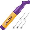 SPORTBIT Pompa per palloni con 5 aghi - Sistema di gonfiaggio Push & Pull - Ideale per tutti i palloni sportivi -Pompa per pallavolo, gonfiatore per pallacanestro, pompa per palloni da calcio e calcio