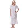 Keyocean Camicie da Notte Donna Cotone Pigiama a Maniche Corte Vestito da Notte Lungo Morbido e Confortevole con Bottoni