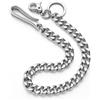 Harts Catena a portafoglio in metallo resistente, 50 cm, stile punk, con gancio e clip, colore argento