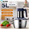 OWJHE Tritacarne Elettrico 5L Frantoio Alimentare In Acciaio Inox Multifunzionale Affettatrice di Verdure Processore Chopper Frullatori Da Cucina