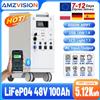 AMZVISION Stazione di Alimentazione Portatile 5000W LiFePO4 48V 100Ah 5Kwh 6000W con Inverter MPPT e Luce 18W-USB, Ingresso/Uscita AC EU, Ingresso PV, DISPONIBILITÀ EU