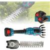 NONE Tagliasiepi Elettrico 24V 2 in 1 Senza Fili con Batteria Ricaricabile agli Ioni di Litio, Tosatore Portatile per Giardino