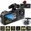 DAINU Telecamera di Sicurezza per Auto con Registrazione a Doppio Canale, Visione Notturna, Dashcam, 1080p WDR, Sensore G, Montaggio Adesivo