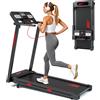 YEE RUN Tappeto da corsa pieghevole per la casa: regolazione dell'inclinazione da 0% a, velocità da 1 a 14 km/h, capacità di carico di 150 kg, ultra-silenziatore, schermo LED, 12 programmi di allenamento,