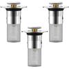 Leikedun 3 Pezzi Tappo Lavandino Bagno, Lavabo Bagno Universale per Ø 34-40mm Lavandini e Scarichi, Filtro Lavandino con Raccogli Capelli, Tappo di Scarico per Vasca da Bagno Cucina