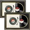 FramePro Cornice per dischi in vinile con 2 tappetini a doppia faccia (nero su oro), cornici per album per jukebox, per copertine LP 30,5 x 30,5 cm, esposizione musicale montaggio a parete