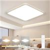 OTREN Plafoniera LED Soffitto Dimmerabile 40CM, 3000K-65000K Lampadario Bagno con Telecomando, IP44 Impermeabile Luce Soffitto per Camera da Letto Soggiorno Corridoio Ufficio, Bianco