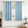 CUTEWIND - Tende in finto lino con occhielli, corte, blu, in voile, tende per cucina, finestre, per soggiorno, camera da letto, moderne, tende a rete con occhielli, set da 2 pezzi, H 145 x L 140 cm