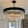MSSIAN Luminario moderno in cristallo nero W50CM E14 * 9 luci di lusso rotondo lampada sospesa luce a soffitto per ingresso foyer camera da letto
