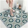 BLESWIN Tappeto Doccia Antiscivolo Quadrato 80x80 cm PVC Luffa, Tappetino Doccia Drenaggio Rapido, Tappeto Bagno Antiscivolo Zone Umide, Antimuffa, Asciugatura Veloce, per Anziani e Famiglia, Cerchi verdi