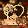ARTREE Regalo In Denaro Per Matrimonio In Legno Per 60° Anniversario Di Matrimonio Decorazione Da Tavolo Idea Regalo Per Sposi Conseta Luminosa A Led Sacchetto E Nastro