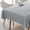 Home Direct Tovaglia Cerata in PVC, Lavabile, Copritavolo, a Pois, Grigio Chiaro, 100 cm X 140 cm,