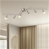 Dehobo Faretti LED da Soffitto Orientabili con 6 Luci - Lampadario da Soffitto Antiruggine Colore Nichel Sabbia per Plafoniera Soggiorno Camera da Letto - GU10 Lampadina Non Inclusa