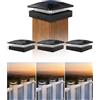 BRIMAX Plafoniera Solare LED 10x10cm per Pali, 3000K-6000K 4 pezzi | 3 temperature colore, regolabile 50%-100%, autonomia 12-20 ore, IP65 impermeabile, per recinzione, giardino, terrazza
