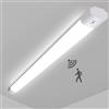 LEOEU Neon LED 120 cm, tubo LED 36 W 3950 lm, lampada da soffitto con sensore di movimento, IP65 impermeabile per officina, seminterrato, ufficio, fienile, negozio