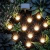 Spetebo Set di 10 mini faretti solari a LED a energia solare, con picchetto, per giardino, balcone, terrazza, decorazione fiori, luce bianca calda