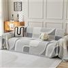 WEYOND Copridivano e Copricouch Boho Lavabile in Chenille per Divano 3 Cuscini, Telo Copridivano Stile Bohemien per Divano Angolare, Divanetto, Divano 2/3/4 Posti e Futon (180 x 260 cm, Grigio)