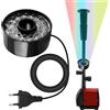 BORDEAG Luci Della Fontana Dell'anello Del LED, Luce per Fontana a LED Ad Anello, Lampade Sommergibili per Laghetti, Luci Led Peracquari Dotato di 30 LEDs per Fontana, Laghetto, Giardino, Acquario