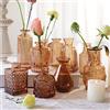 Tobengda Set di 10 vasi in vetro ambra, piccoli vasi per decorazione da tavolo, cresima, mini vasi per matrimonio, ufficio, giardino, decorazione come regalo per amici e familiari