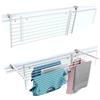 foxydry Stendino da Balcone Ribaltabile, Stendibiancheria da Ringhiera Esterno Resistente in Acciaio inox e alluminio Duo, per terrazzi, balconi e ringhiere - Lunghezza 118 cm (Bianco, 118 cm)