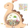 Summidate Salvadanaio in Legno a Forma di Dinosauro per Bambini Maschi, Grazioso Salvadanaio in Legno Dino per Bambini Piccoli, Barattolo Creativo per Risparmiare Monete, Regalo Personalizzato per