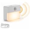 Coolilumi Luce notturna con sensore di movimento per interni, luci LED ricaricabili per scale, luci bianche calde da attaccare all'armadio, a batteria, per corridoio, armadio, camera da letto, cucina