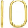 LUXENTER Huitza - Orecchini in lega di metallo con finitura in oro giallo 18 K di colore giallo