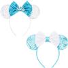 DRESHOW 2 Pezzi Cerchietto con Orecchie da Topo Fasce Orecchie da Topo Cerchietti Carnevale per Donna per Capelli Belle Orecchie da Topo Copricapo Decorazioni