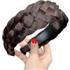 Wambere Fasce per capelli intrecciate, per capelli, da donna, intrecciate, per capelli, per capelli, per capelli, con denti, colore nero e marrone