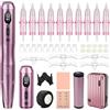 Biomaser Kit Macchina Wireless Semi-permanente per Trucco Macchina 2 pezzi Batteria da 900 mAh con 10 cartucce Aghi per Aopracciglia, Labbra, Eyeliner, Ombre Polvere Microshading Accessori