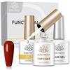 Born Pretty Base Gel No Wipe Top Coat & Matte Top Coat 3 Pezzi, Smalto Semipermanente U V LED Soak Off Nail Polish