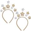 SAIIURV 2 Pezzi Cerchietto Natalizio Stelle, Cerchietto per capelli Stelle Paillettes Argento Oro per Bambina Donna Ragazza, Gli Accessori Per Abbigliamento
