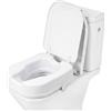 PEPE Mobility Rialzo WC per Anziani Quadrato con Coperchio (10 cm), Alzawater per Protesi Anca, Quadrata, Disabili, Bianco, Brevettato