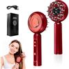 WingFly Spazzola elettrica per massaggio del cuoio capelluto, massaggiatore elettrico per cuoio capelluto 2 in 1, applicatore di olio per capelli con luce rossa, 4 modalità di massaggio e cura del (Rosso)