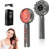 WingFly Spazzola elettrica per massaggio del cuoio capelluto, massaggiatore elettrico per cuoio capelluto 2 in 1, applicatore di olio per capelli con luce rossa, 4 modalità di massaggio e cura del (Grigio)