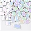 BTMIEY Piastrelle per mosaico irregolari in ceramica, 500 g, 2-4 cm, pietre per mosaico fai da te, artigianato, hobby, arte, decorazione da parete della casa (bianco iridescente)