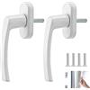 Fwobumy Set di 2 maniglie per finestra in alluminio, maniglia per finestra, lunghezza asta 35 mm, con viti di ricambio, per PVC, legno di alluminio, universale con viti di montaggio, robusto e affidabile