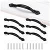 Rainway Maniglie per mobili, colore nero, 6 pezzi, vintage, 64 mm, distanza tra i fori, in lega di alluminio, per armadi da cucina, armadi, cassetti, maniglie (nero)