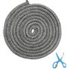 TNSLAND Guarnizione per Porta Stufa 8 mm X 2,5 m Nastro Sigillante In Fibra di Vetro per Caminetti Resistente Al Calore Ignifugo Cordone, per Stufe, Affumicatori, Porte di Caminetti, con Forbici