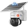SHIWOJIA Telecamera Wi-fi Esterno con Pannello Solare, 2K PTZ 360° Videocamera Sorveglianza con Batterie da ricaricabile, PIR Rilevamento del movimento, Audio a 2vie, TUYA and Smart Life camera