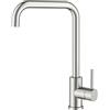 FORIOUS Rubinetto Lavello Cucina, Miscelatore Cucina Girevole a 360°, Forma di L Monocomando Acciaio Inox con 1 Foro, Altezza Rubinetto 371 mm