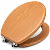 Virtime Tavoletta WC Universale in MDF Effetto Legno con Coperchio, Cerniere in Metallo Cromato, Sedile Water Elegante e Resistente, 34 x 42 x 4 cm, (ciliegio)