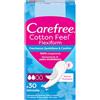 Carefree Salvaslip Cotton Feel Flexiform Senza Profumo 30 Pezzi, Salva slip donna traspiranti, Proteggi slip per ogni mutandina, tanga e perizoma, Extra morbidezza, Delicati sulla pelle