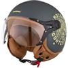KSK casco jet MOTORS grigio opaco - omologato ECE R 22.06 - taglia S (55-56cm) - calotta in ABS