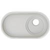 BLANCO OOVALON 700-F | Lavello in Velgranit Cloud White | Design ovale | Copertura di scarico CapFlow | Scarico spostato per più spazio | Facile da pulire e resistente | Lavello da cucina Premium