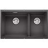 Blanco SUBLINE 430/270-U - Lavello da cucina in granito sotto-top doppio per basi di lavello con larghezza di 80 cm - SILGRANIT - Grigio - 523152